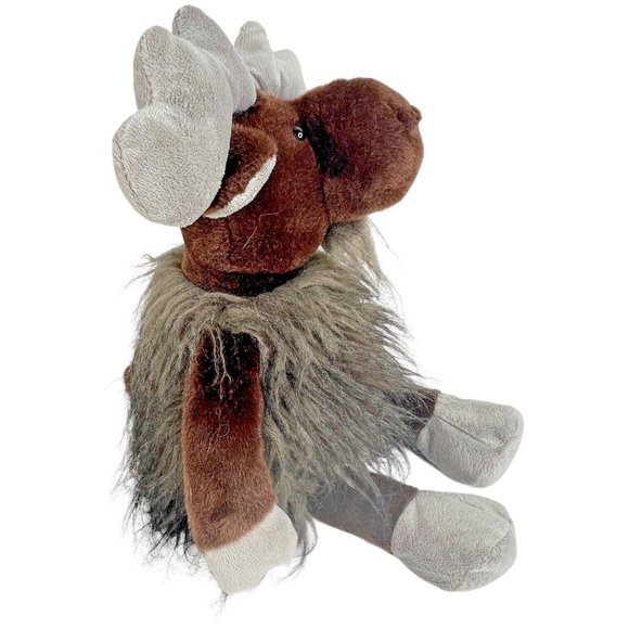 Ganz MYLO Moose Plush Shaggy Furry 18 Inch Floppy Stuffed Animal Toy Brown Gray - Picture 4 of 8
